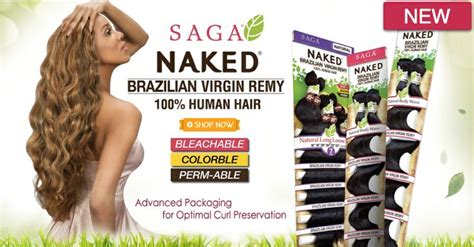 Saga Naked Brazilian Virgin Remy Human Hair Weave Dye Bleach