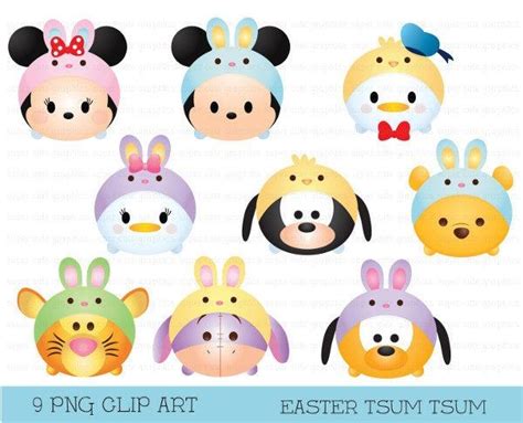 Tsum Tsum Clipart Easter Clipart Tsum Tsum Graphic Disney Etsy Gambar