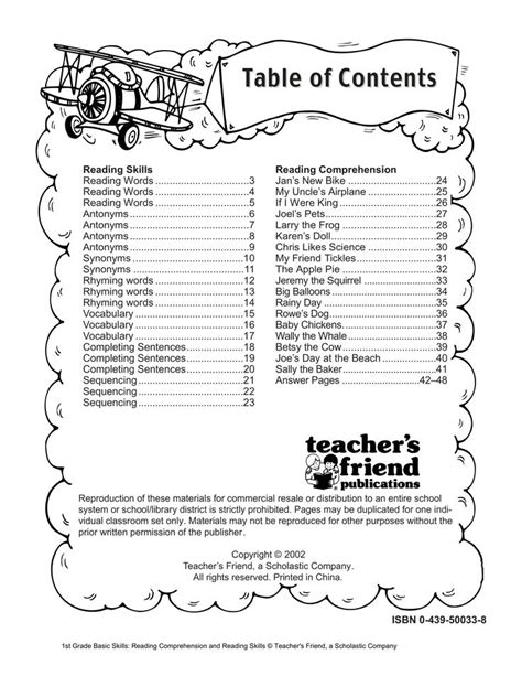 Scholastic St Grade Reading Comprehension Skills Worksheets Worksheet Hero Reading