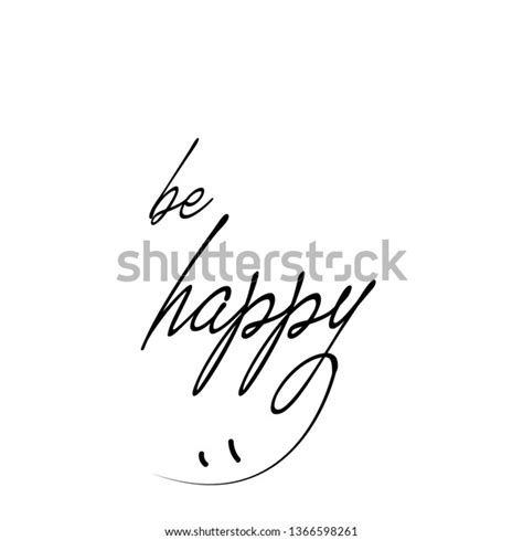 Be Happy Typography Print Use Poster Stock Vector Royalty Free