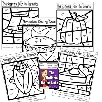 Music activities preschool music music blog music worksheets music lessons for kids piano teaching music theory worksheets music lessons this is a color by note dynamics worksheet i made for my students to leave in the sub binder. Color by Dynamics Thanksgiving Music Worksheets | TpT