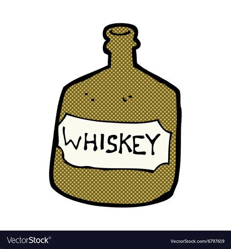 Comic Cartoon Old Whiskey Bottle Royalty Free Vector Image
