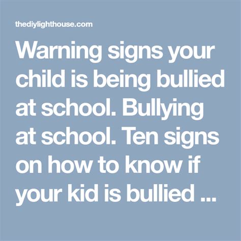Warning Signs Your Child Is Being Bullied At School