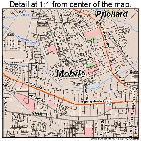 Mobile Alabama Street Map 0150000