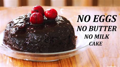 Eggless Chocolate Cake In Microwave No Butter No Milk No Eggs