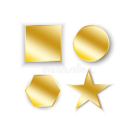 Golden Geometric Shapes Vector Geometric Form Star Icon Vector