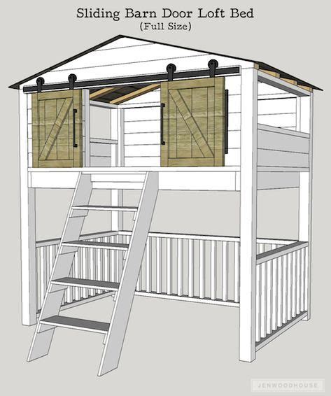 To get started, we cut the four 2x4x8's and four 2x6x8's to 80″ in length. How To Build A DIY Sliding Barn Door Loft Bed Full Size ...