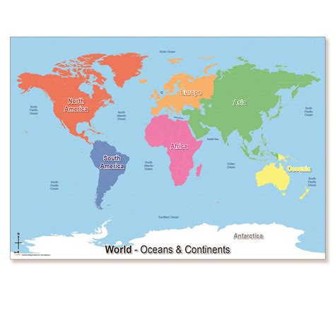 A1350713 Continents And Oceans Map Atoz Supplies