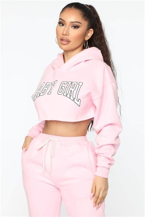 Baby Girl Cropped Hoodie Pink In 2020 Girl Hoodie Outfit Cropped