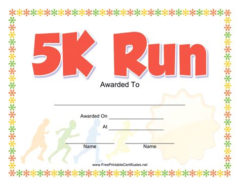 5k Run Award Certificate Template Download Printable Pdf Templateroller
