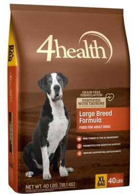 This brand also offers a variety of specialized wet and dry food for small, medium, and large breeds. 4health Grain Free Large Breed Dry Dog Food, 40 lb. Bag at ...