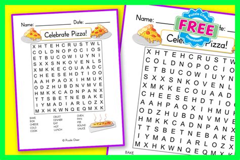 Easy Pizza Word Search For Kids Puzzle Cheer
