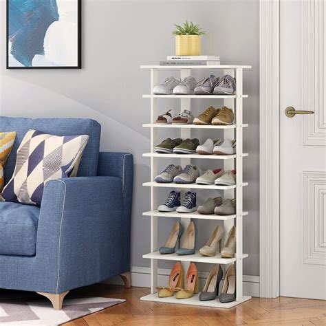 They hold a lot of things without. Ebern Designs Double Rows 7-tier Shoe Rack Vertical ...