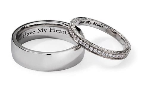 It's a good way to add a symbolic touch to an otherwise plain wedding band, and you know you'll love it this idea is perfect if you share a unique common language together or if there is a country that is meaningful and significant in your relationship. 15 Wedding Ring Engraving Ideas | Blue Nile