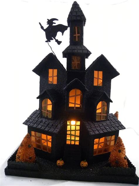 Black Glittered Halloween House