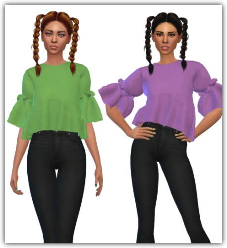 Ruffle Blouse Recolors At Maimouth Sims4 Sims 4 Updates