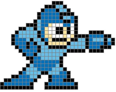 8 Bit Megaman Colored Grid By ~theinsanepoet On Deviantart Pixel Art