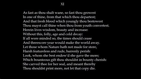 Sonnet 11 By William Shakespeare A Poetry Reading Youtube