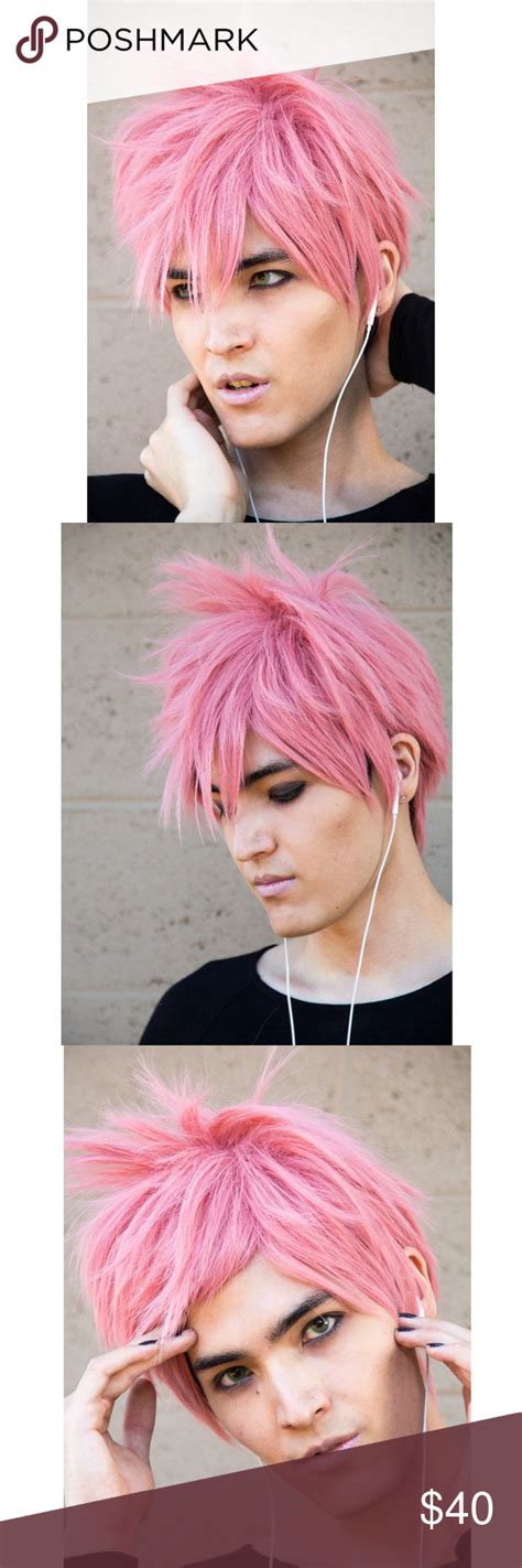 Just log into your gearbest free member account, you will see the anime wig. New Pink Anime Boy Unisex Cosplay Wig Spikey Hair | Spikey ...