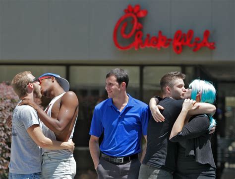 Kiss Mor Chiks Gay Rights Activists Protest Chick Fil A With ‘kiss In’ The Washington Post