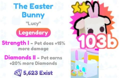 Easter Bunny Legendary Pet Sim Simulator X Psx On Roblox Game Ebay