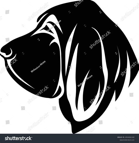 Basset Hound Dog Head Silhouette Royalty Free Stock Vector 2054261102