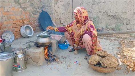 Village Woman Cooking Food In Pure Desi Style Rural Life Of Punjab