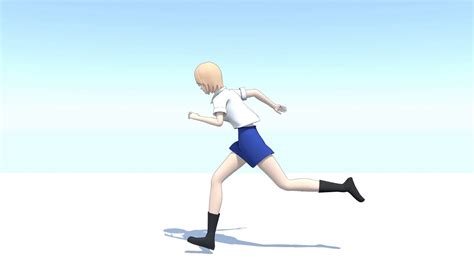 Anime Girl Run Cycle Animation Youtube