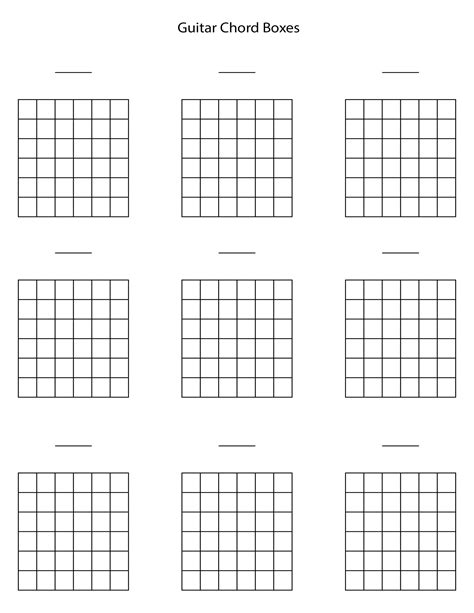7 String Blank Guitar Chord Diagrams In 11x85 And A4 Sizes Etsy
