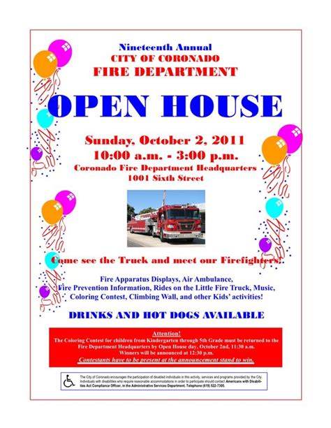 Every year we celebrate fire. Open House At CFD Headquarters This Sunday (Coronado ...