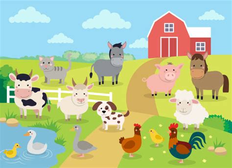 16200 Happy Farm Animals Stock Illustrations Royalty Free Vector