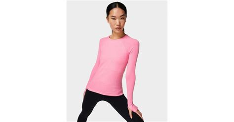 Sweaty Betty Athlete Seamless Workout Long Sleeve Top In Pink Lyst