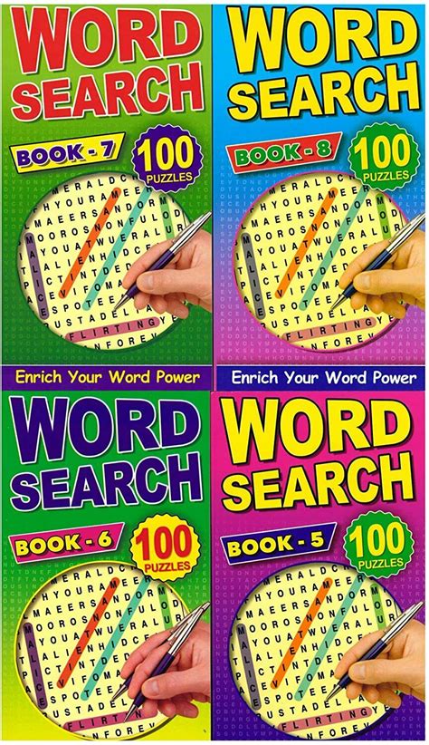 Set Of Four Word Search Puzzle Books With 100 Puzzles Each 4110