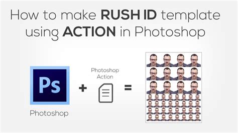 Rush Id Template Using Photoshop Action Print Ready In One Click Youtube
