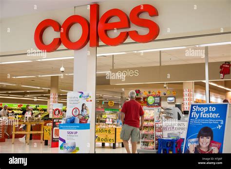 Entrance Coles Supermarket Store In Warriewood Sydney Australia Stock