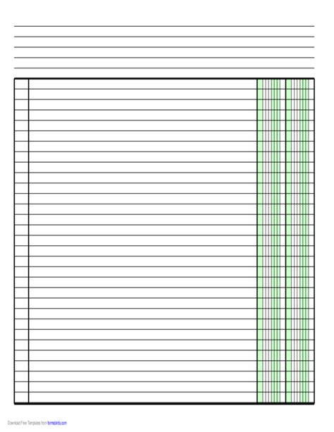 Columnar Paper With Two Columns On A4 Sized Paper In Landscape