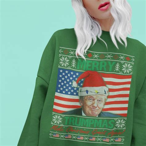 Donald Trump Ugly Christmas Sweater Merry Trumpmas Ugly Sweater