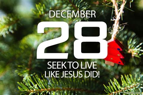 Living Like Jesus Christ Prayer For December 28