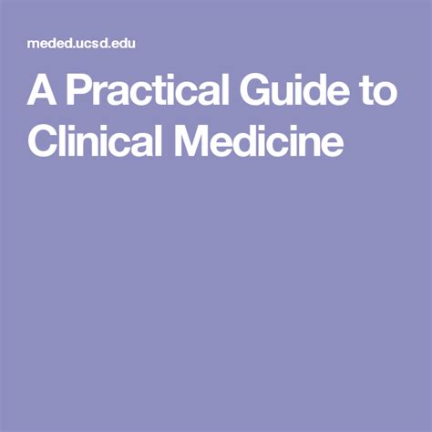A Practical Guide To Clinical Medicine Medicine Clinic Practice