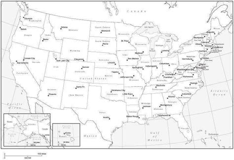 United States Map With States And Capitals In Adobe Illustrator Format