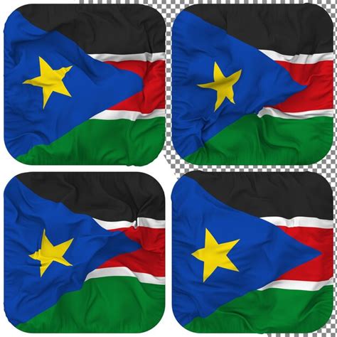 bandera de sudán del sur forma de escudero aislada diferentes estilos de ondulación textura de