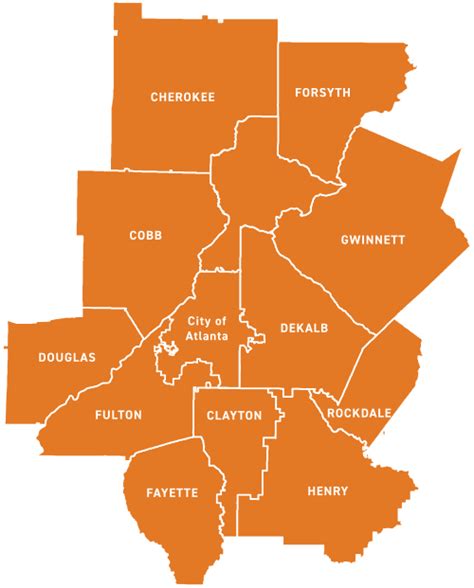 Atlanta Metro Area Map United States Map States District