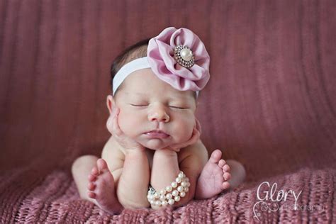 Baby Girl Headbands Newborn Photo Props Vintage Pink Baby Etsy