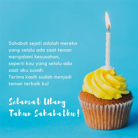 Akan tetapi ucapan ulang tahun untuk sahabat yang kamu berikan juga memiliki makna tersirat yang sangat mendalam. Kata Ucapan Selamat Ulang Tahun