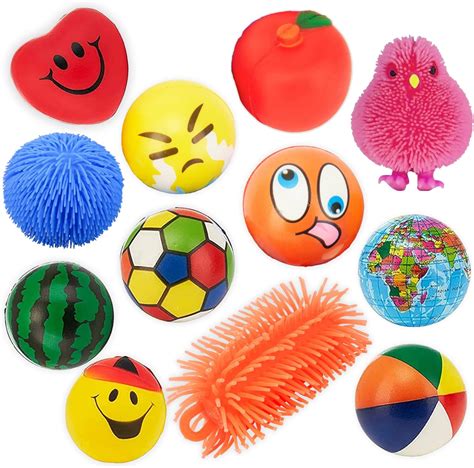 buy stress balls puffer stress relief toys value assortment bulk 1 dozen stress relax toy balls