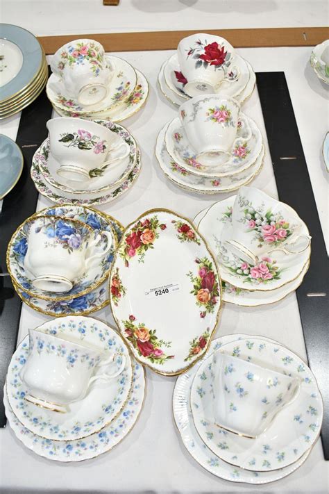 Sold Price Eight Royal Albert Fine Bone China Trios And Biscuit Plate