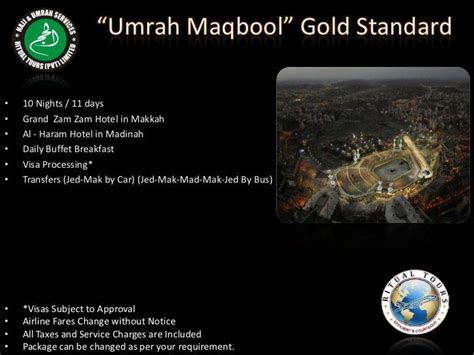 Ritual Tours Umrah Maqbool Gold Package G5