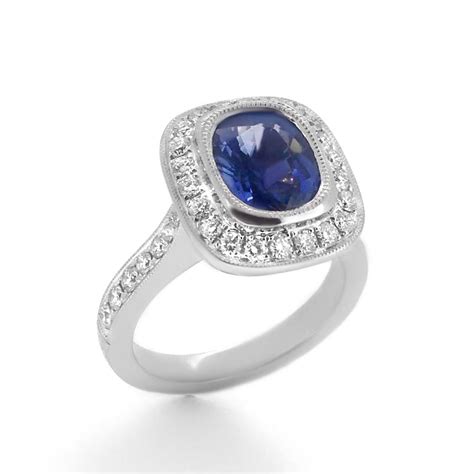 Sapphire Halo Engagement Ring Haywards Of Hong Kong