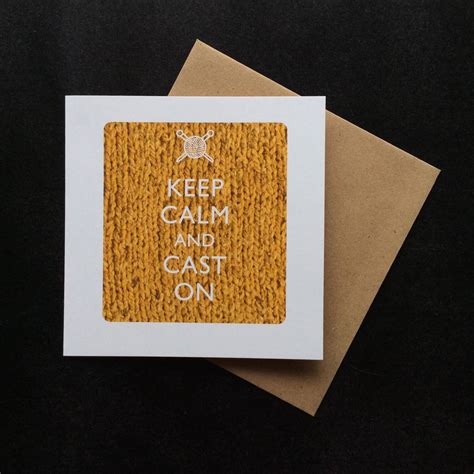 Keep Calm And Cast On Greeting Card By Tilly Flop Designs