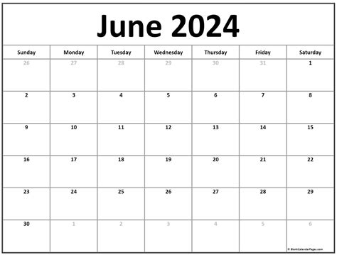 Month Of June Calendar Printable Printable Calendar